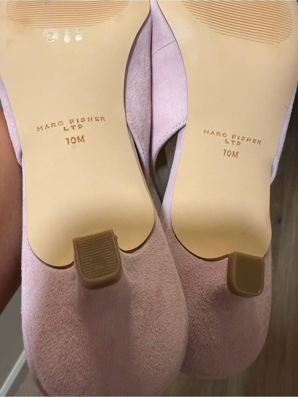 NEW Marc Fisher LTD Blush Suede Slingback Kitten Heels Size 10 - Picture 7 of 12